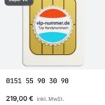 0151 55 90 30 90 Prepaid Sim-Karte