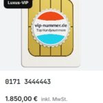 0171 3444443 Prepaid Sim-Karte